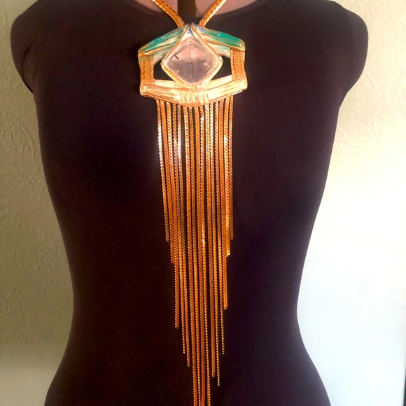 SOLD - Adina Mills Quartz Waterfall Statement Necklace - One of a kind! - Picture 2 of 7